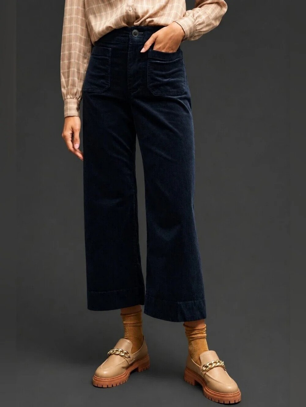 Maeve Colette Corduroy Crop Wide-Leg Pants 32